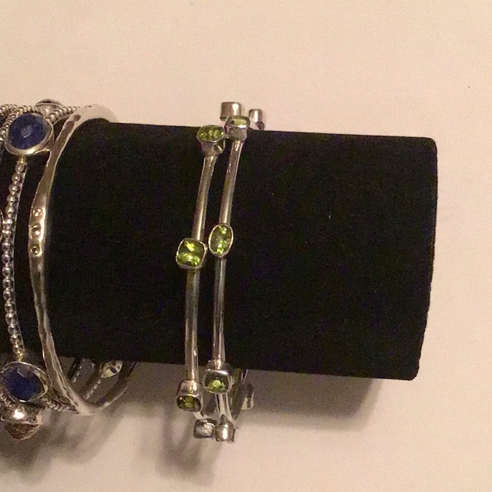 Sterling Silver Multi-Gemstone Bangles - image 6